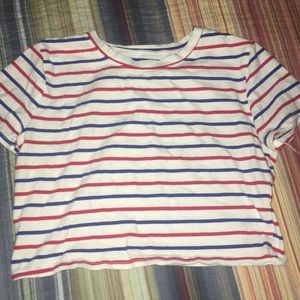 Crop top short sleeve striped